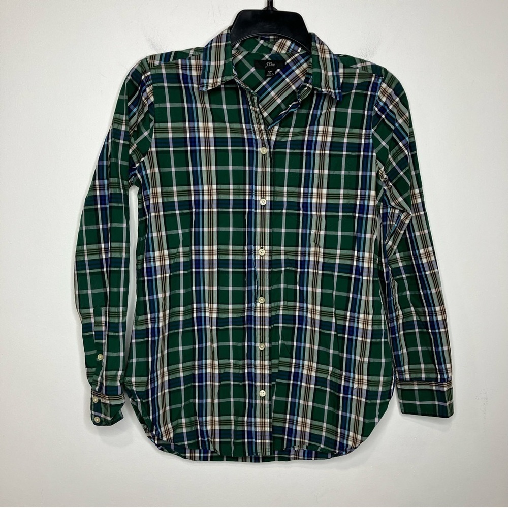 J. Crew plaid button‎ down shirt size 0P